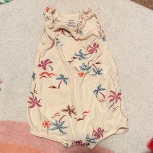 Carter's Cream Romper with Floral Accents